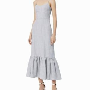 Intermix Pinstripe Strappy Back Maxi Dress Size 4